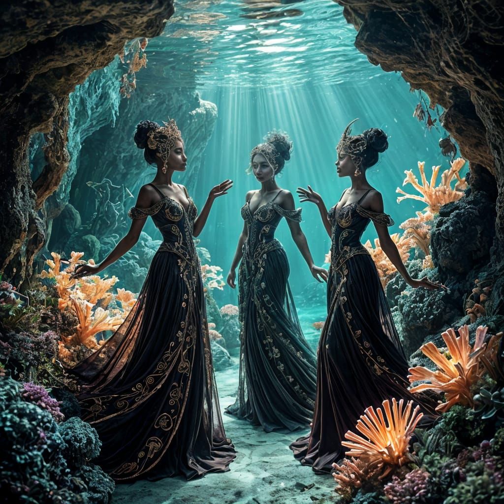 Chocolate Art Nouveau Exhibition in Bioluminescent Grotto