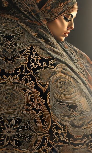 Tattooed Goddess in Hyperrealistic Style