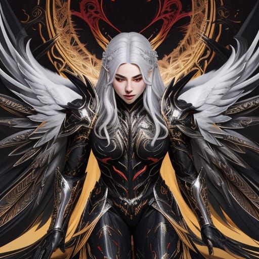 Dark Fantasy Angel with Bioluminescent Details