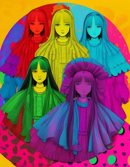 Colorful Pop Art Family Portrait in Digital Art