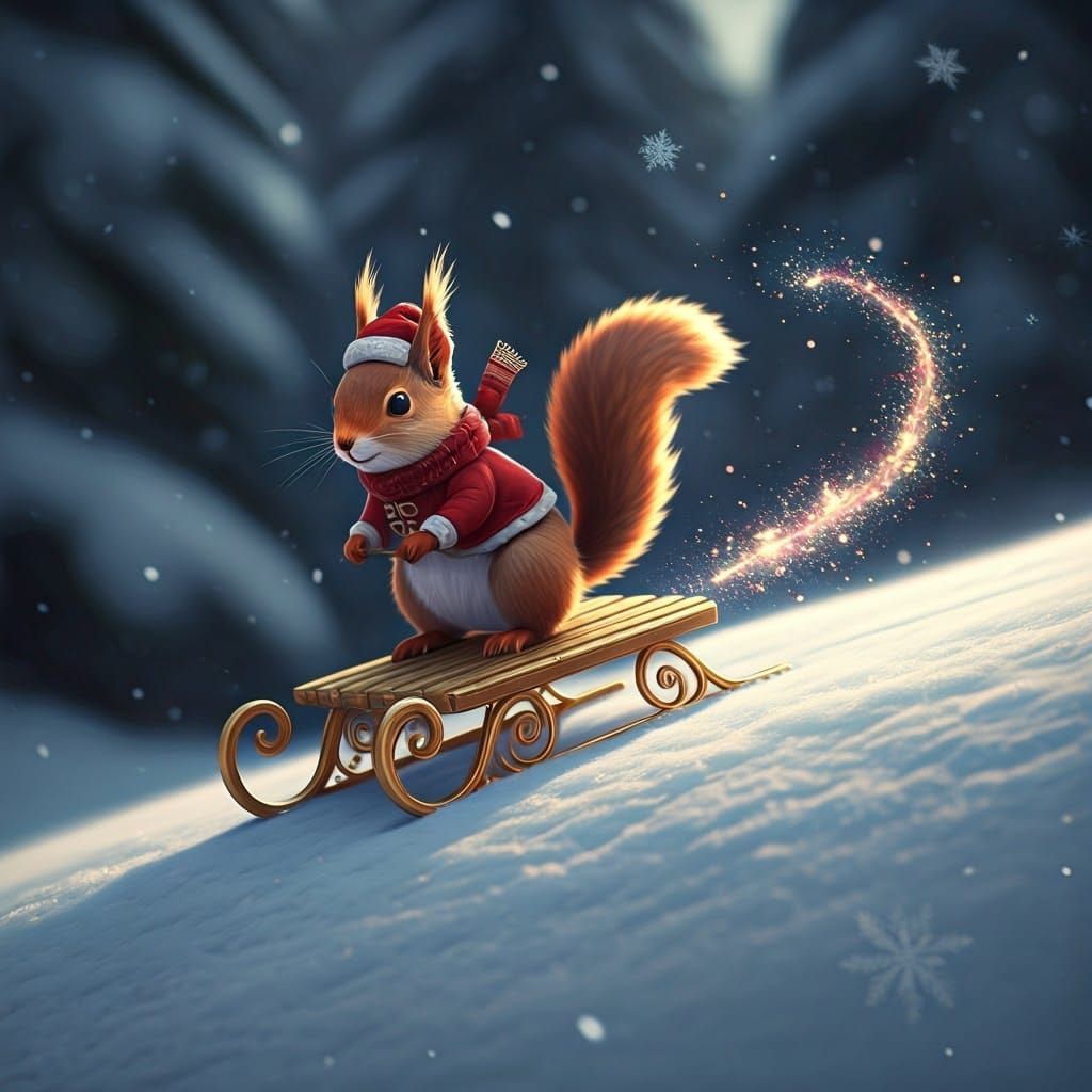 Whimsical Winter Wonderland in Vibrant Anime Style