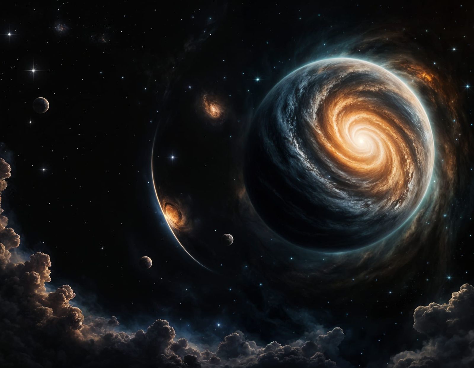 Ethereal Milky Way Galaxy in Vibrant, Swirling Cosmic Clouds