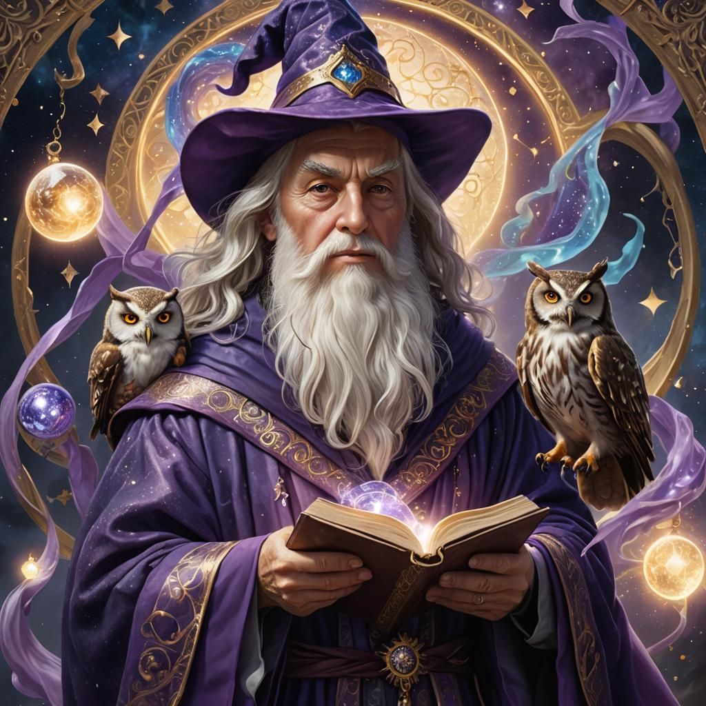 Mystical Wizard Portrait in Hyper-Realistic Digital Art