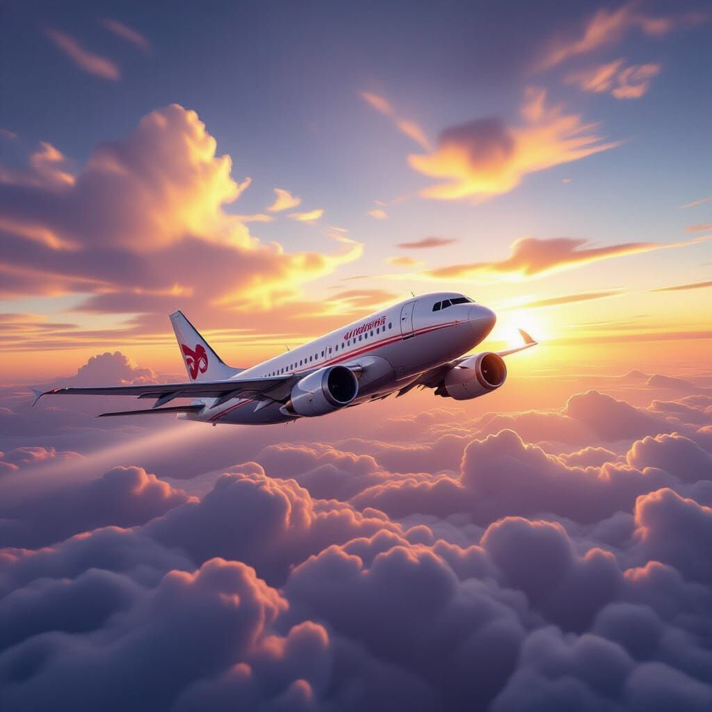 Majestic Vintage Airplane Soars Through Vibrant Sky