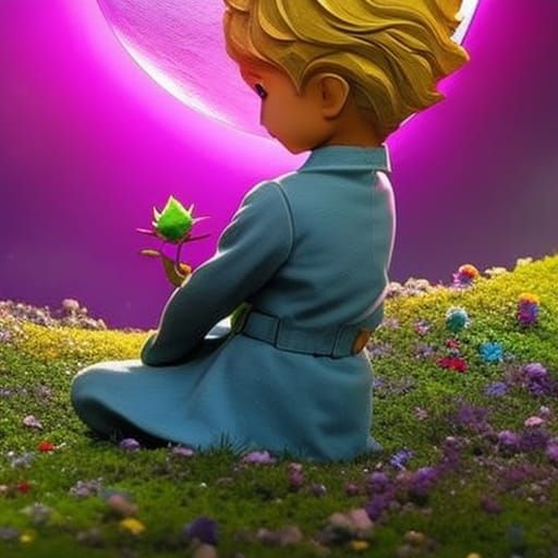 The Little Prince on His Planet