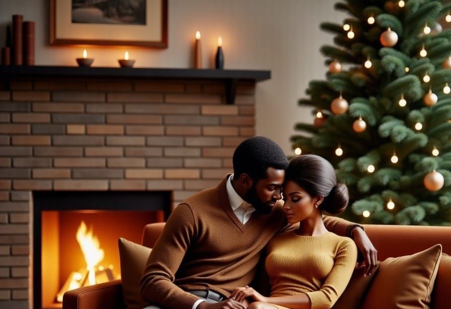 Romantic 60s Mod Christmas Scene