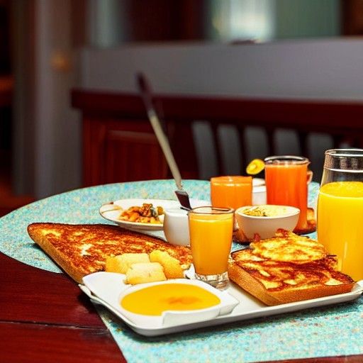 Hotel Breakfast Still Life in Photorealistic Style