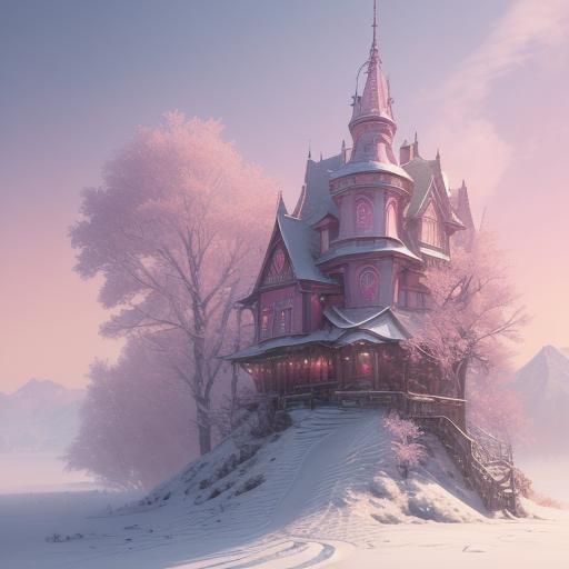 Adorable Winter Country in Soft Airbrush Style