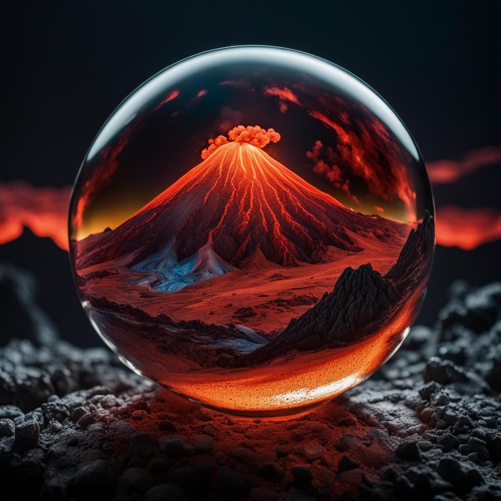 Volcanic glass sphere