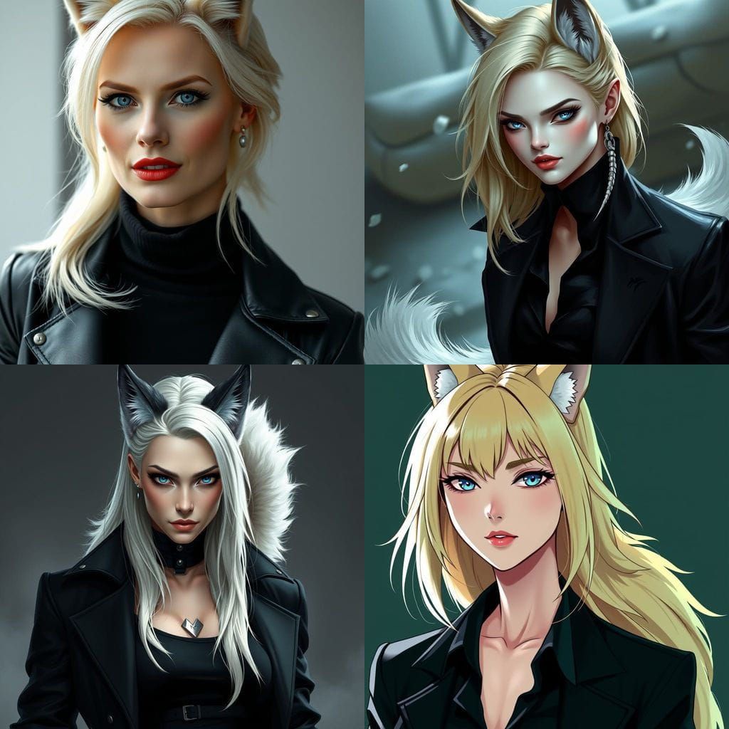 Elegant Mature Wolf Woman in Urban Attire