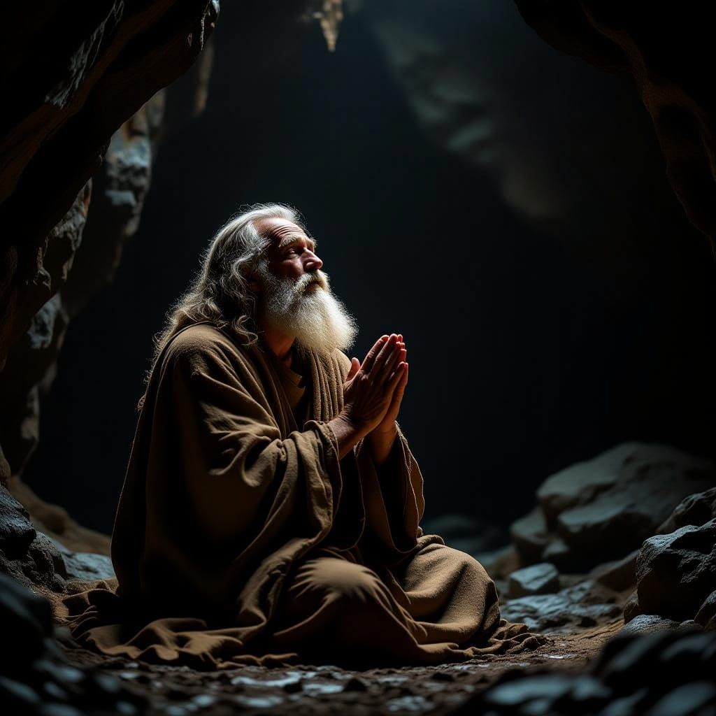 Elderly Man Finds Solace in Cave