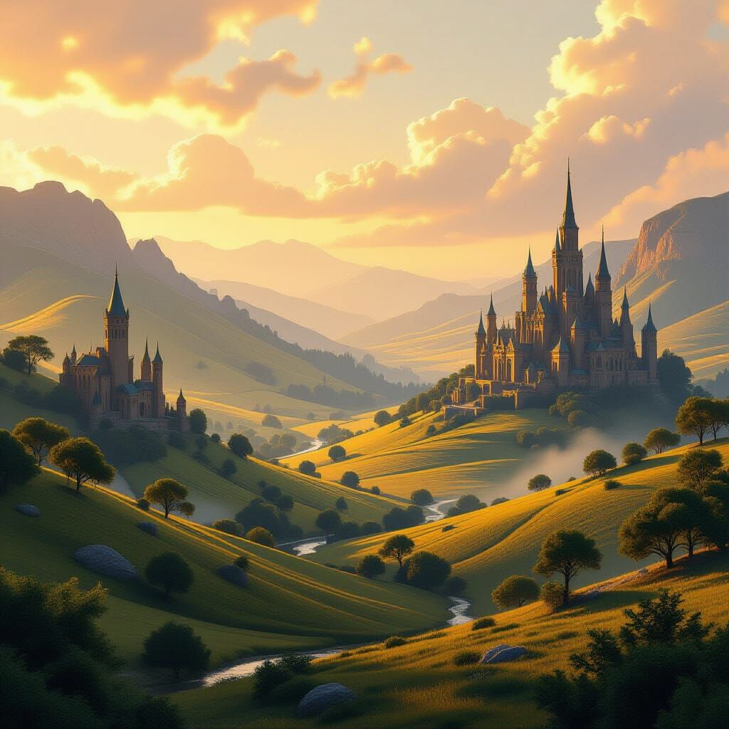 Mystical Fantasy World in Matte Painting Style