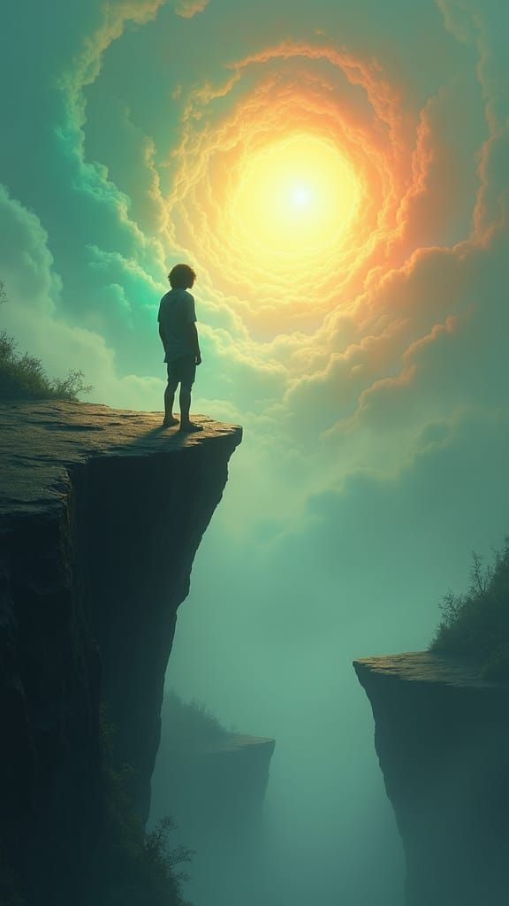 Mystical Figure at the Edge of the Void