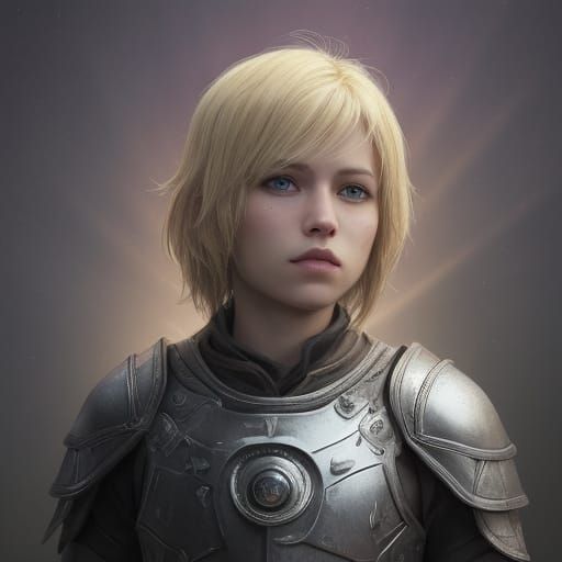 Boy in Diamond Armor with Cosmic Aura