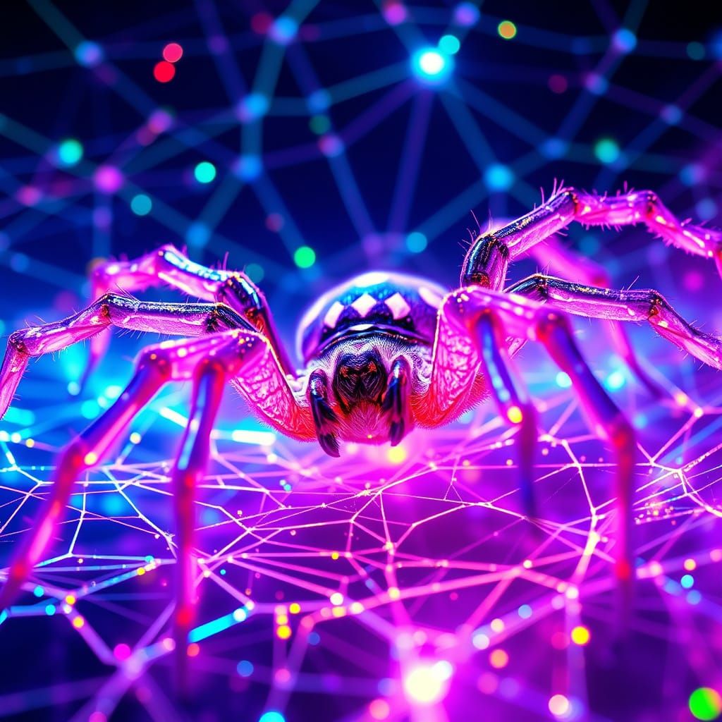 Celestial Spiders of Inanna and Ubbo-Sathla in Neon Party Re...