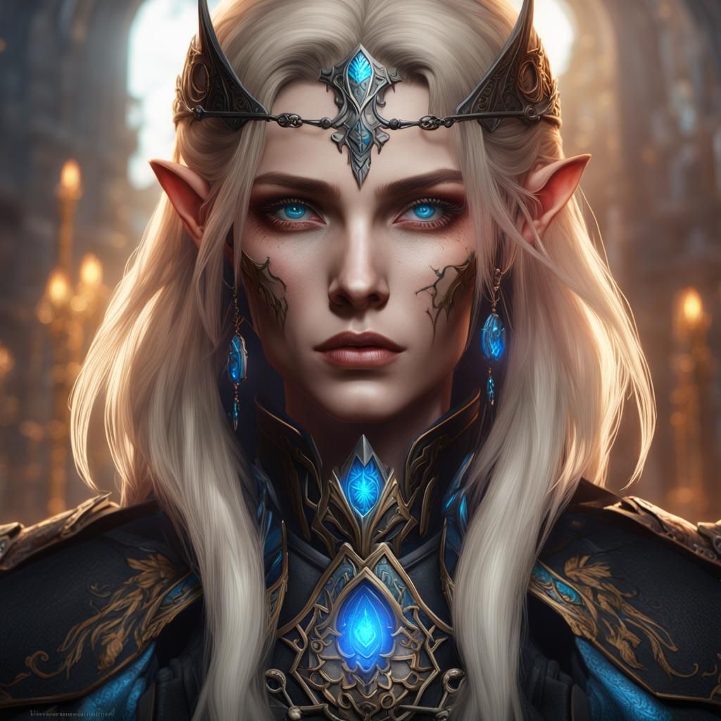 Eladrin Noble Blood Hunter in Detailed Matte Painting