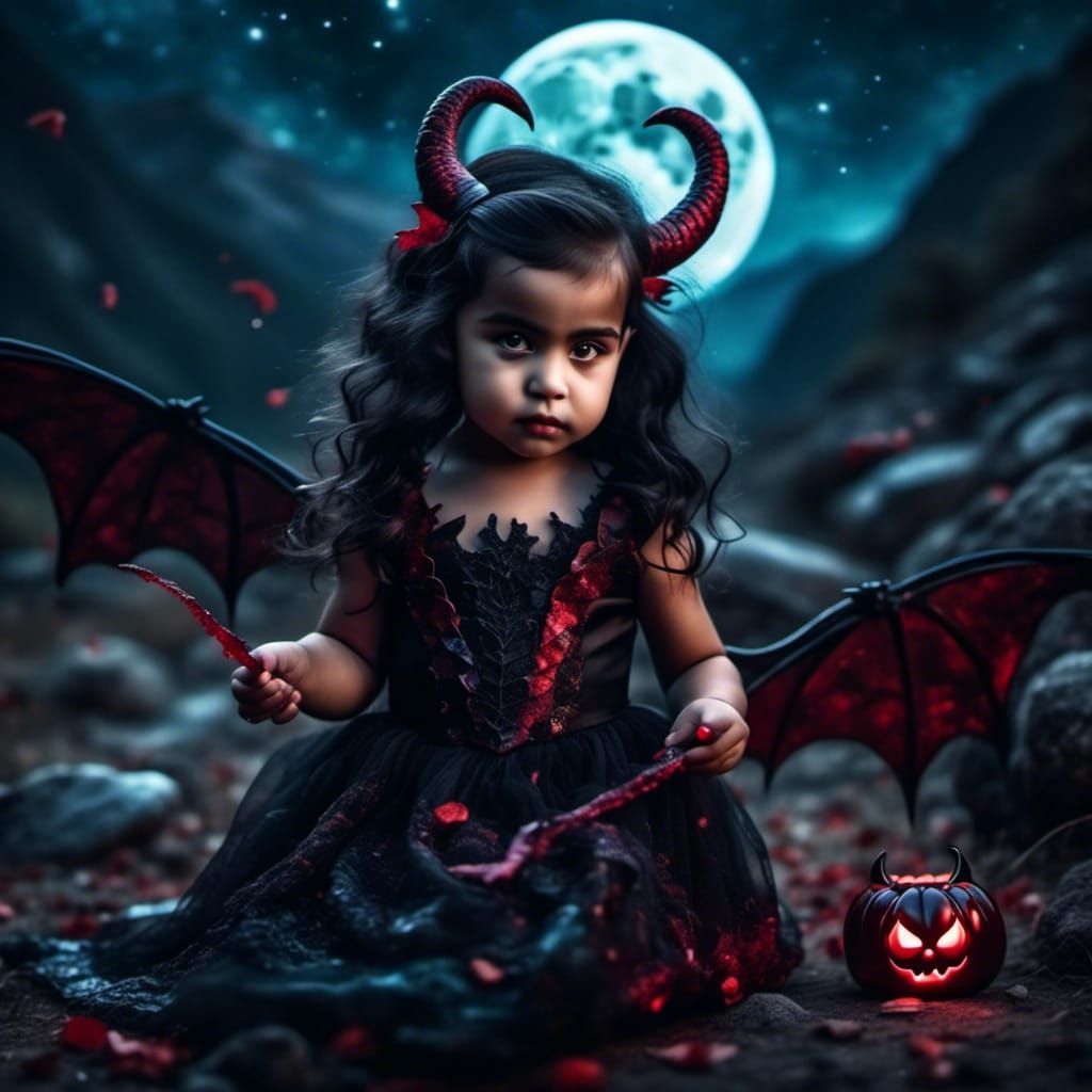 Vampire Elf with Dragon Scales and Demon Features