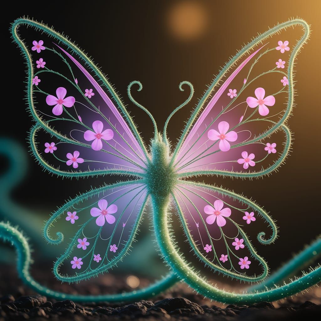 Bioluminescent Fairy Wings Macro Photograph