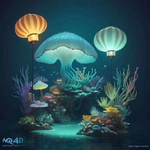 Shell Creature in Underwater Garden, Pixar Style