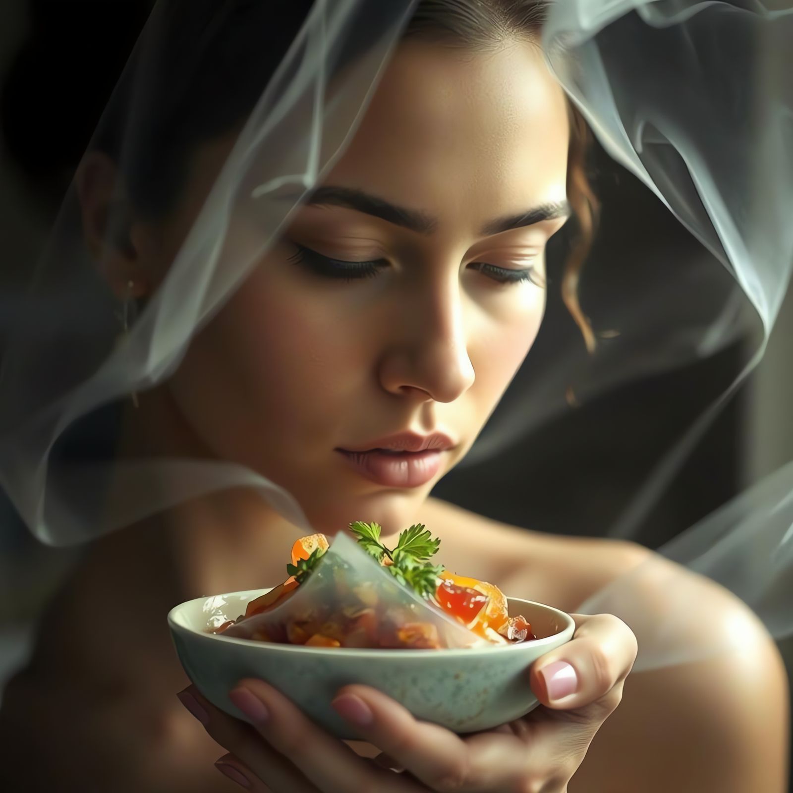 Ethereal Portrait of a Woman in Realist Photography Style