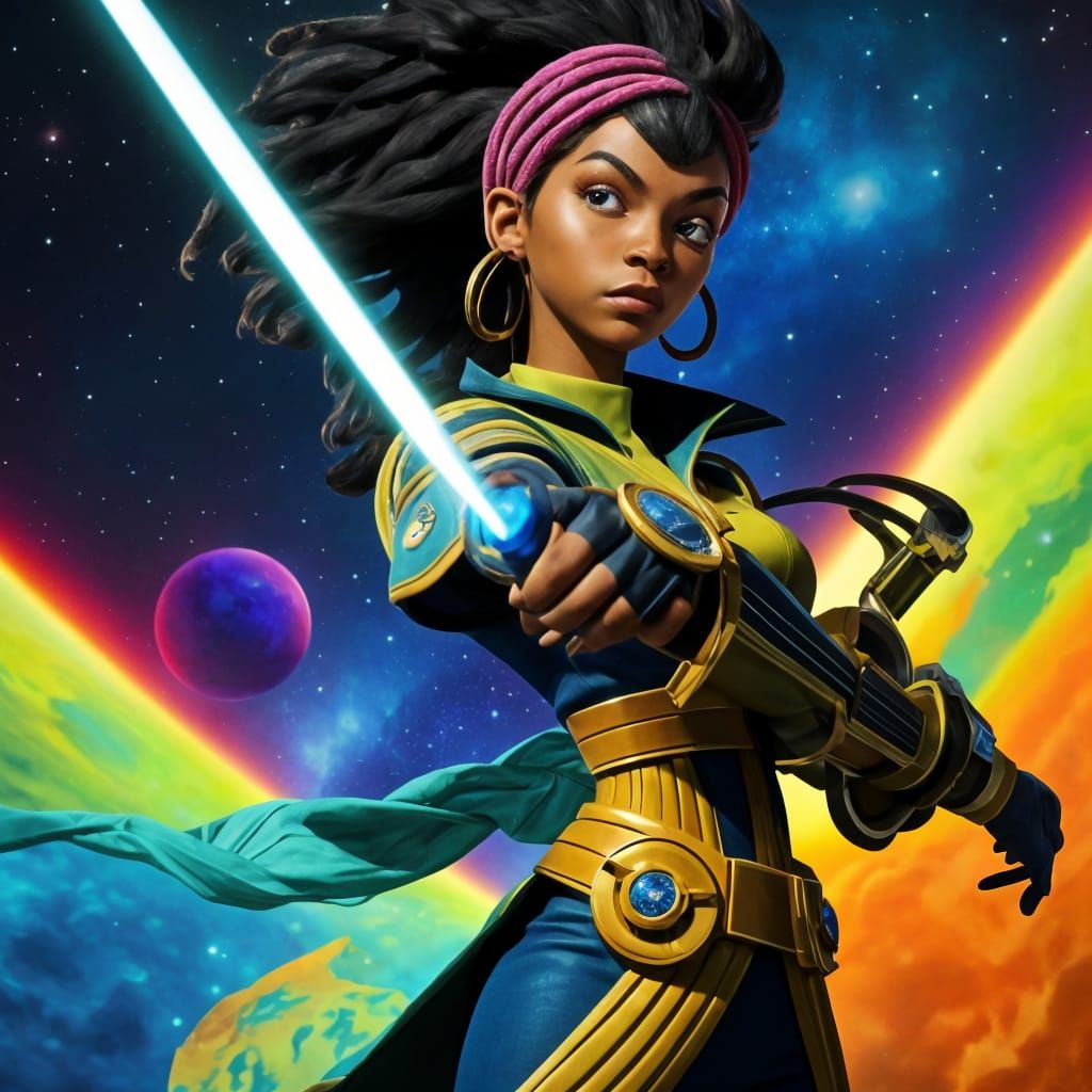 Gorgeous Space Pirate with Laser Sword