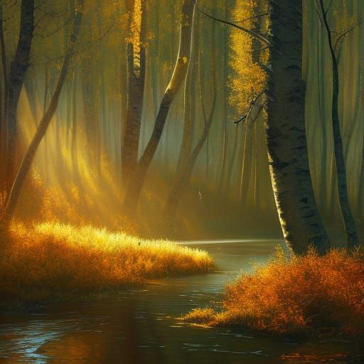 Autumnal Aspen Parkland in High Gothic Style