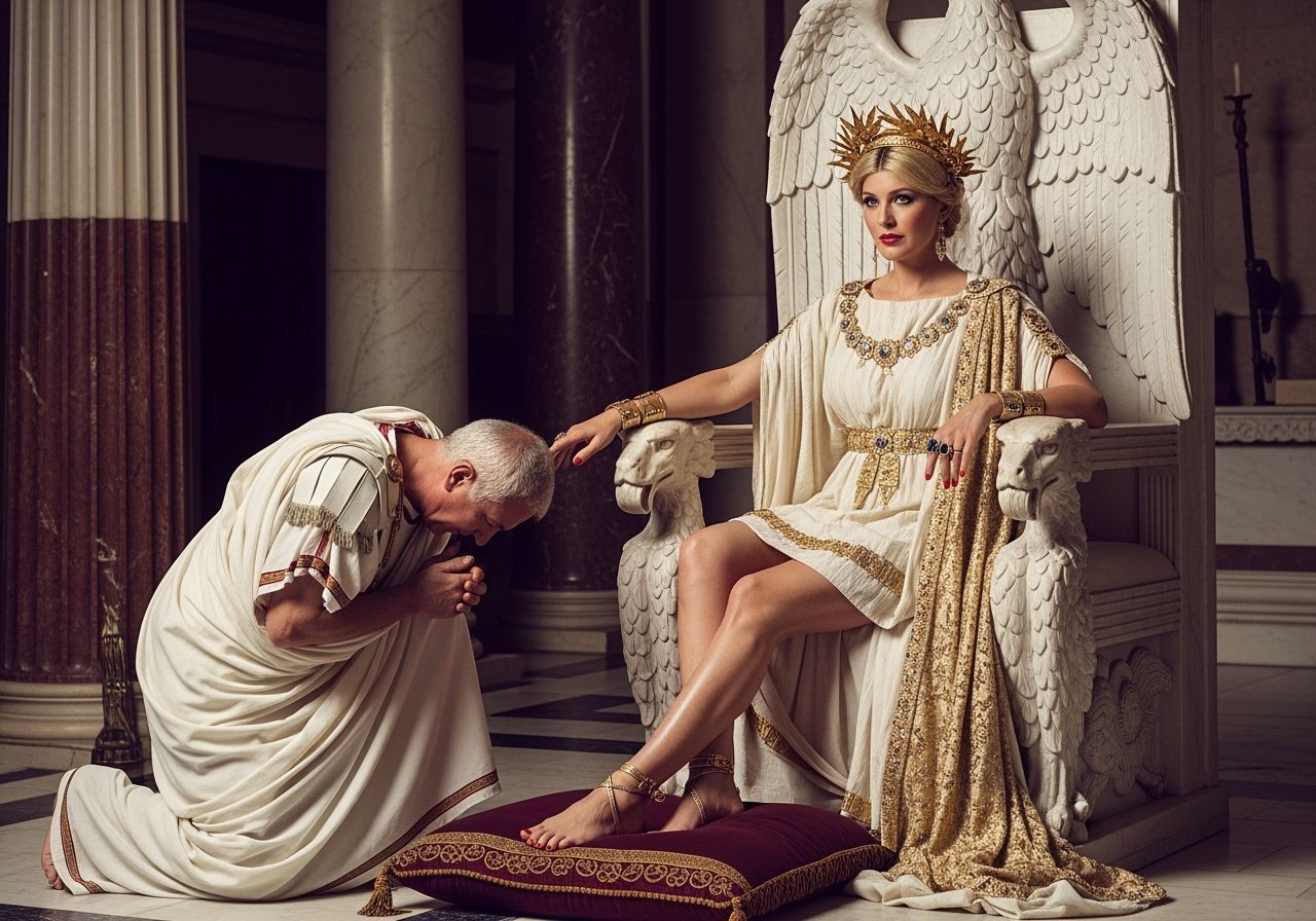 Empress Messalina on Her Throne in Ancient Rome