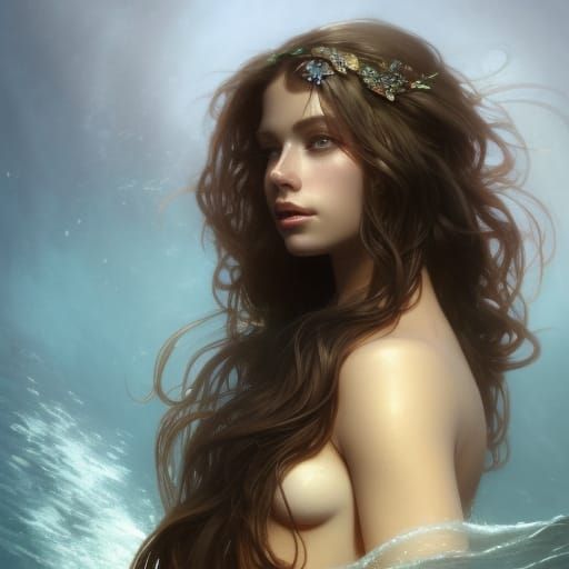Stunning Mermaid Portrait in Hyperdetailed Style