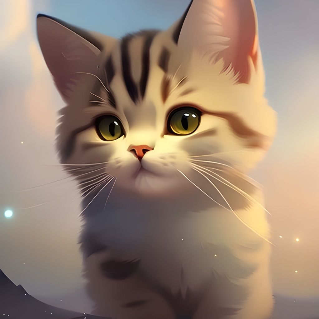 Chibi Cat Explorer in Studio Ghibli Style