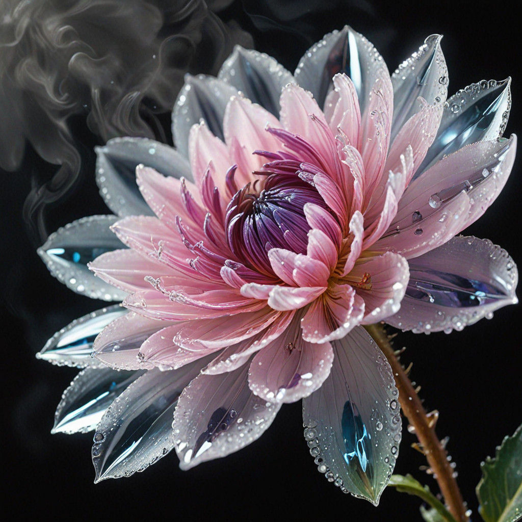 Ethereal Crystal Bloom in Surrealist Macro