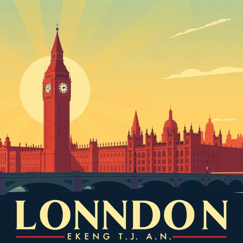 Vintage Travel Poster of London, England