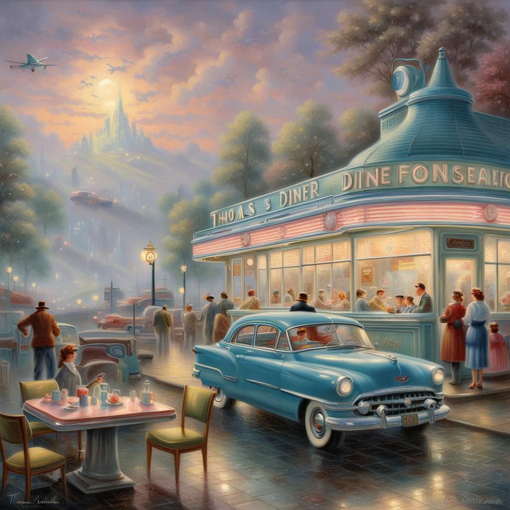 Ethereal 1950s Diner in Luminist Style