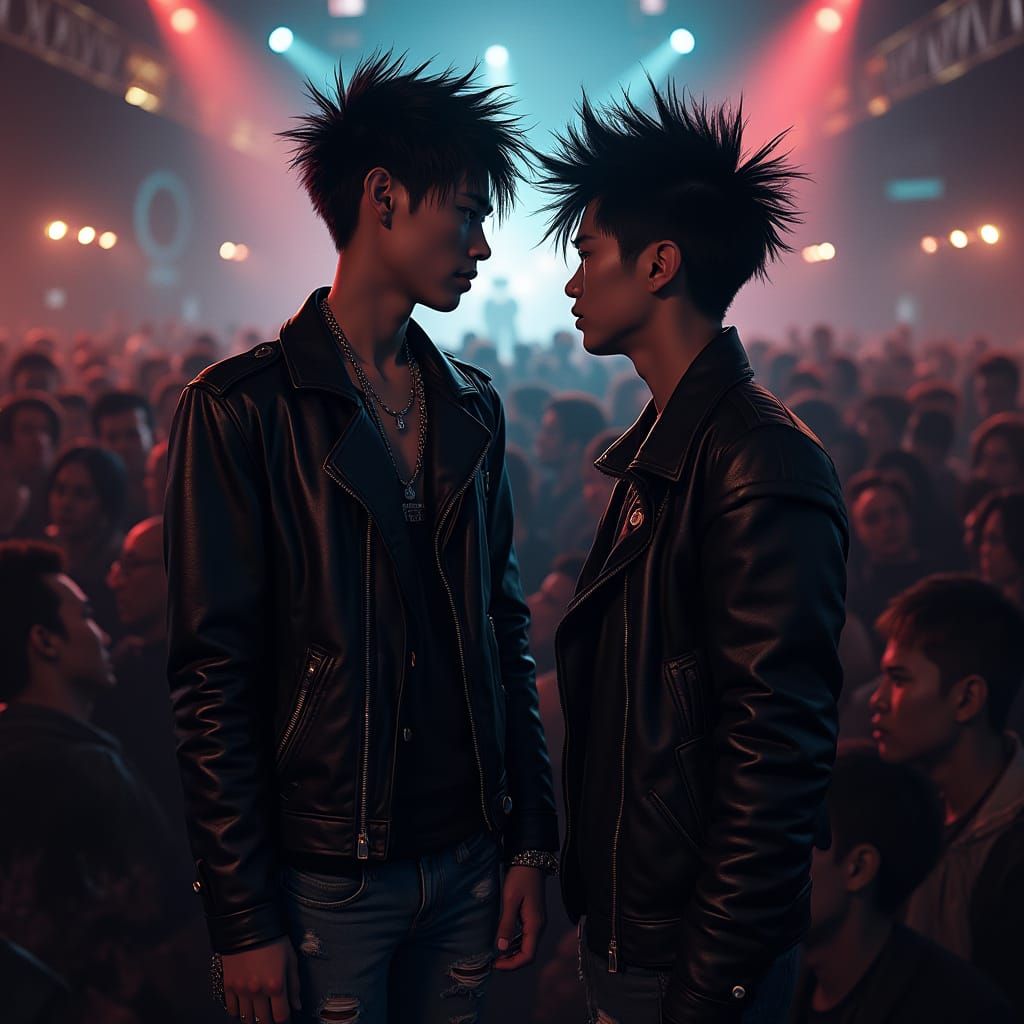 Hyper Realistic Biker Punk Portraits in a Rock Club