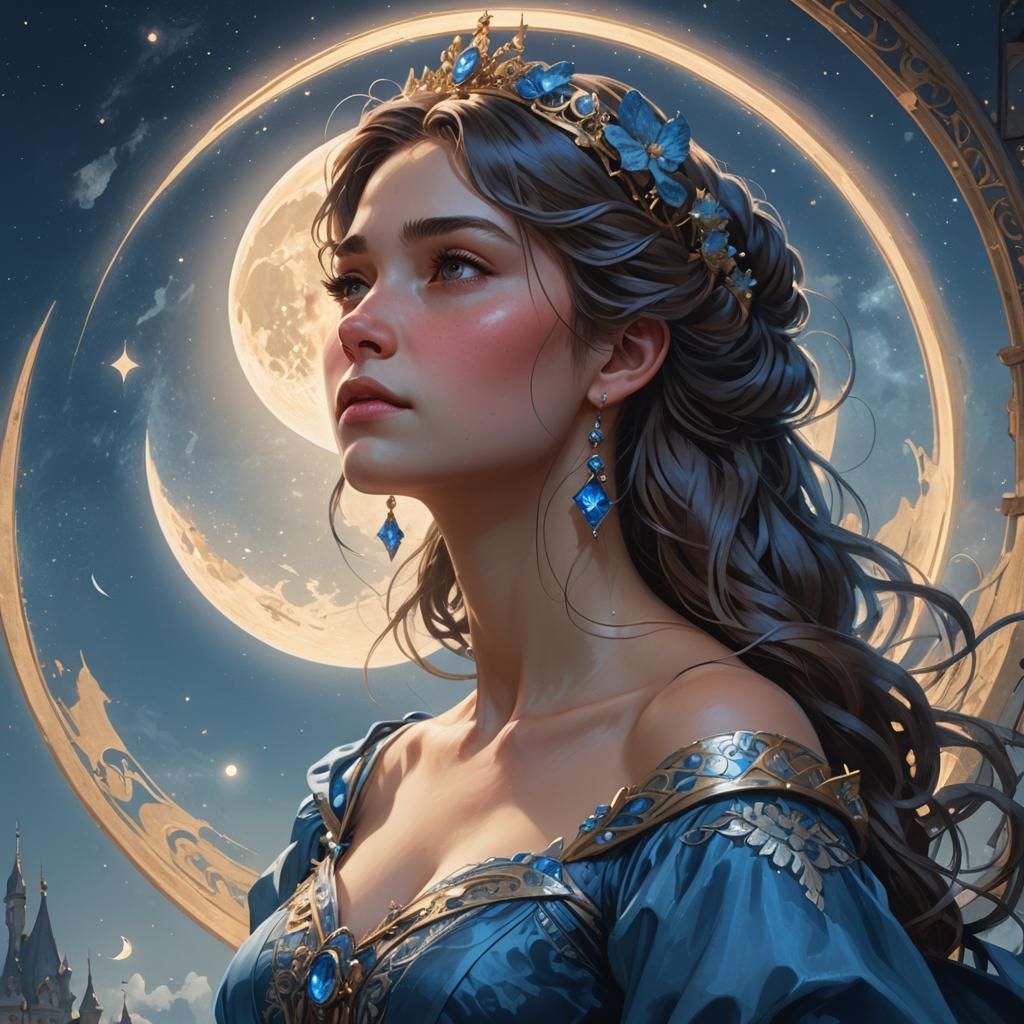 Elegant Princess Portrait with Volumetric Lighting