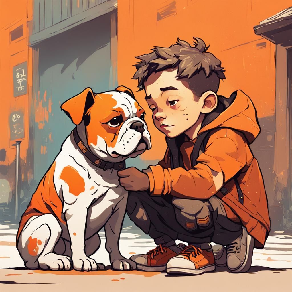 Boy and Bulldog: Colorful Character Design