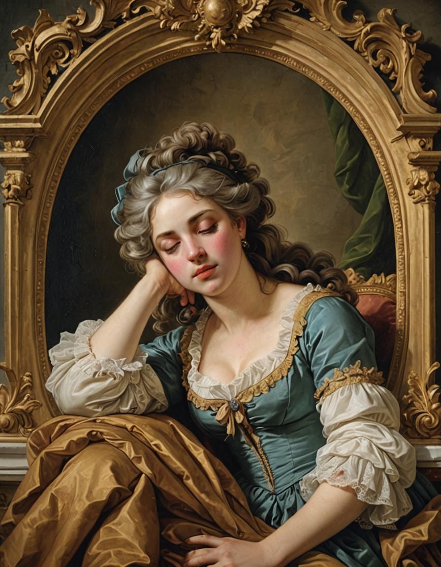 Neoclassical Portrait of Sleeping Figure