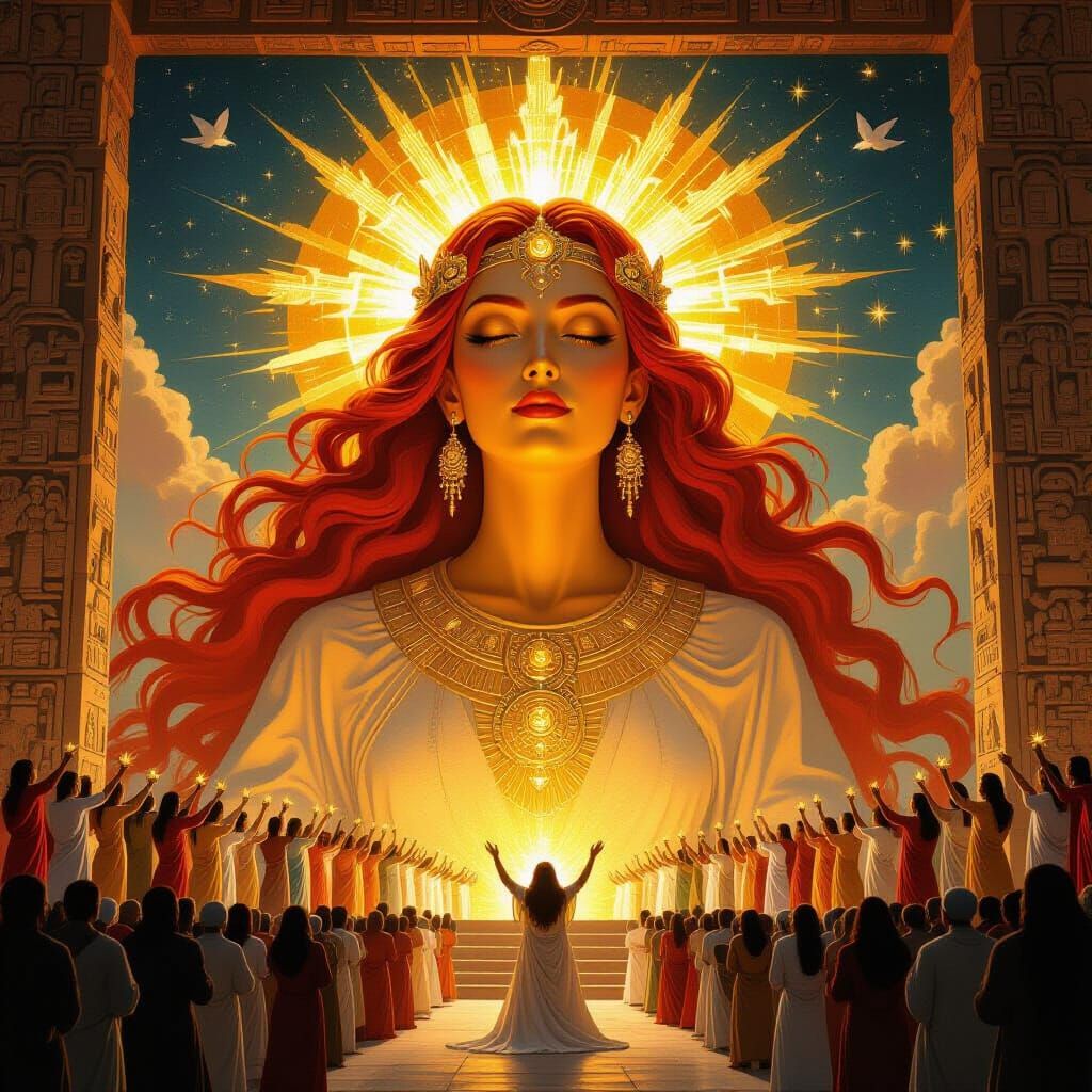 Future Adara Supreme Goddess of Light Stone Mural