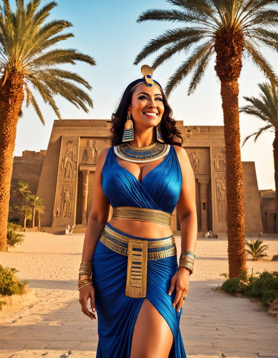 Egyptian Princess Portrait in Pop Art Style