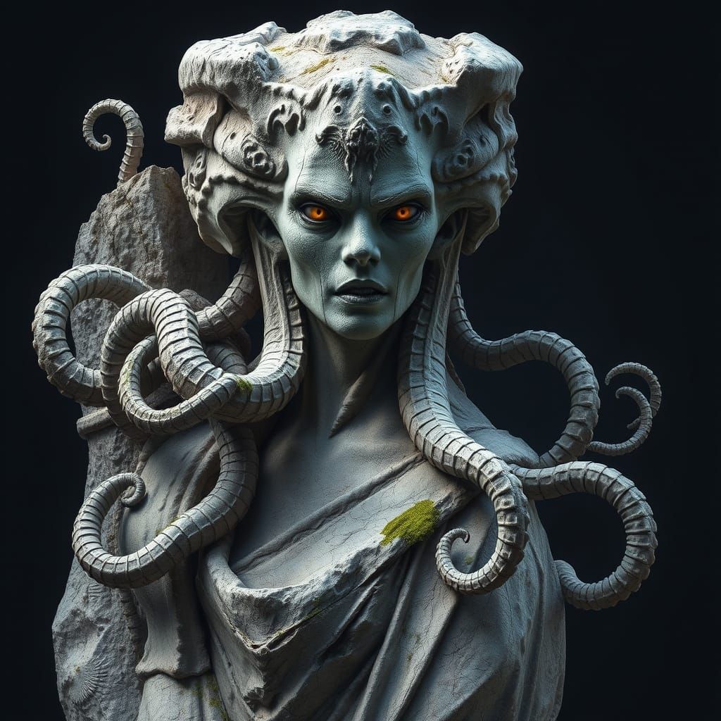 Ethereal Goddess of the Cthulhu Mythos in Weathered Granite