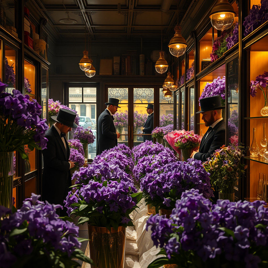 Elegant Florist Shop Interior in Rococo Style
