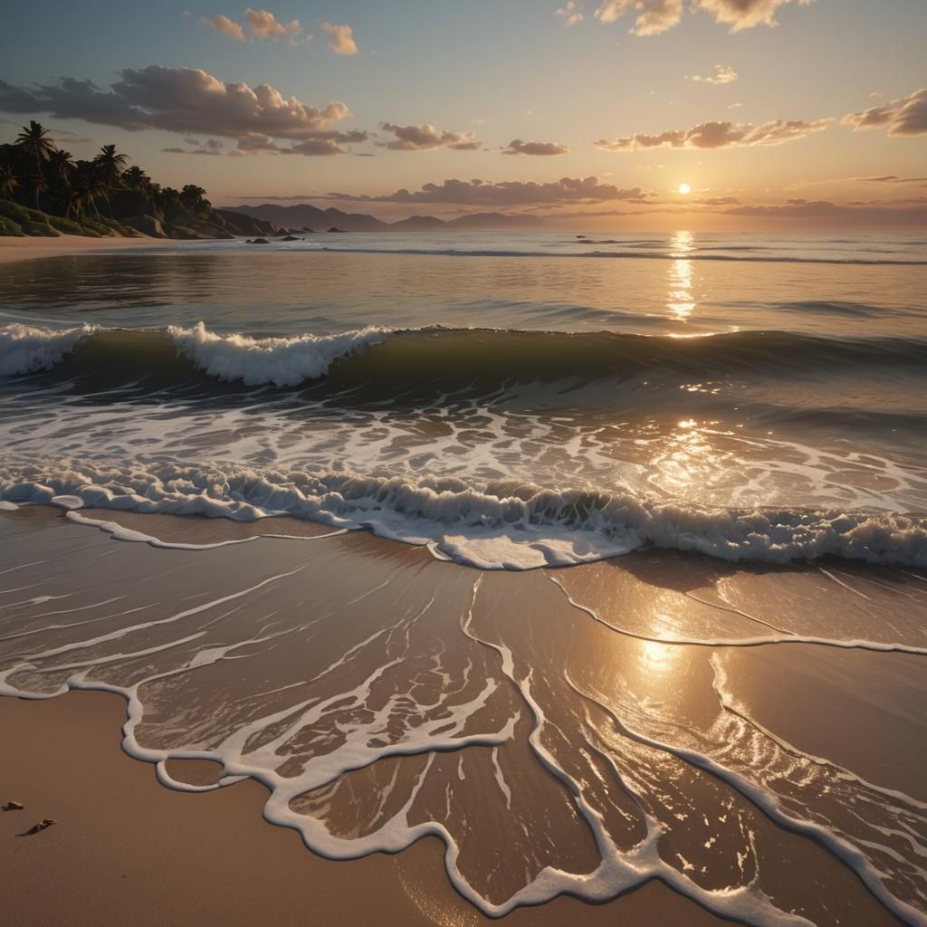 Sunset Beach: Detailed Matte Painting in Unreal Engine