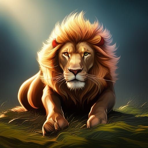 Epic 3D Gray Lion with Dynamic Lighting