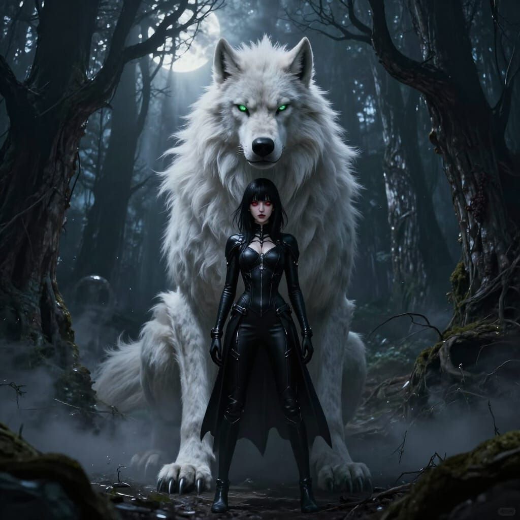 Werewolf King Dominates Gothic Girl in Dark Forest
