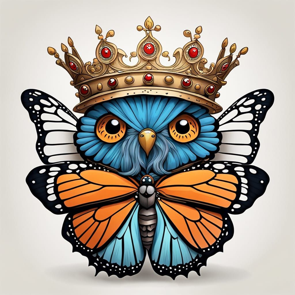 Cartoon Monarch Butterfly King