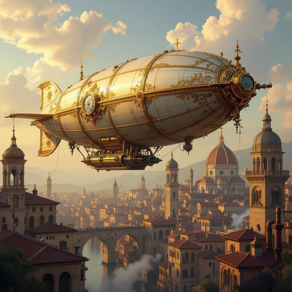 Renaissance Airship Docks at Steampunk Floating City