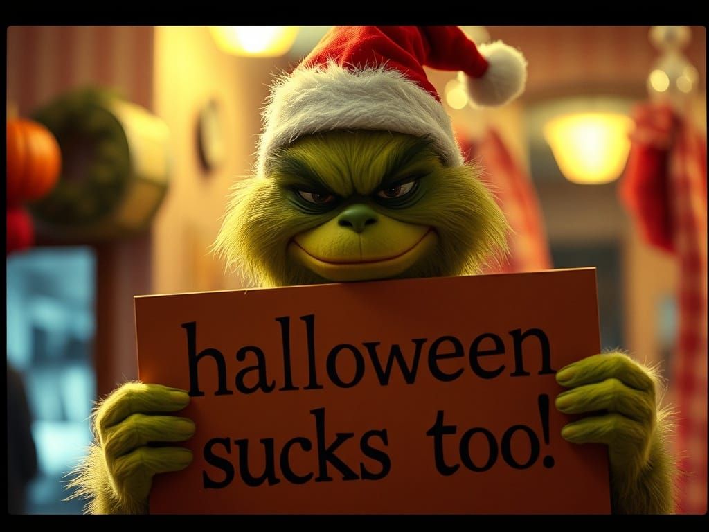 Grumpy Grinch Declares Halloween Terrible