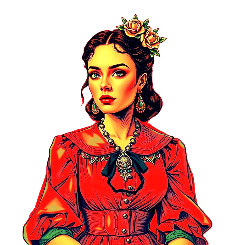 Expressive Drawing of a French Woman in Hyperrealism