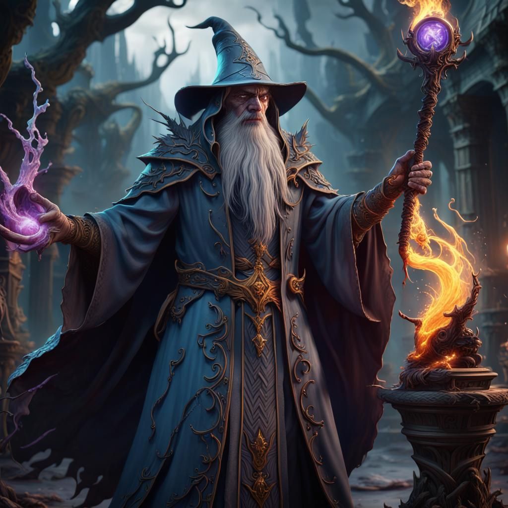 Detailed Demonic Wizard in Fantasy Concept Art