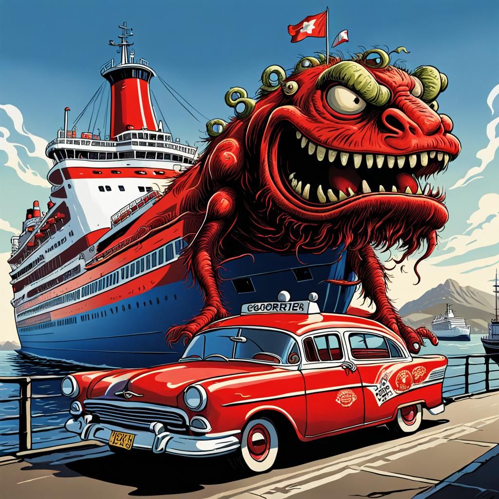 Rat Fink Monster Boards Red Corsica Ferry