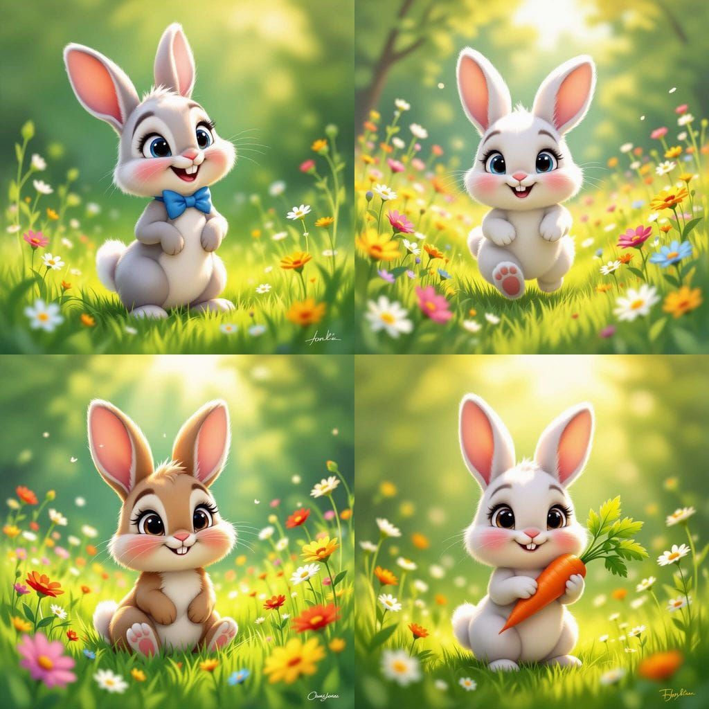 Cute Cartoon Rabbit Character